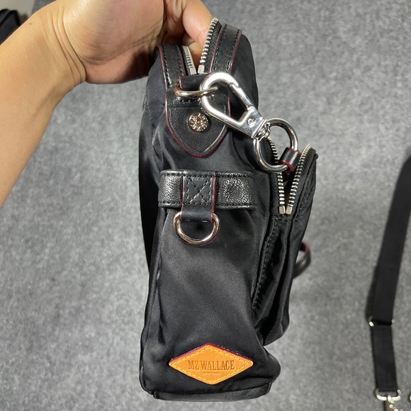 MZ Wallace Lizzy Crossbody Shoulder Bag Purse Handbag Black 0936 - Picture 8 of 14